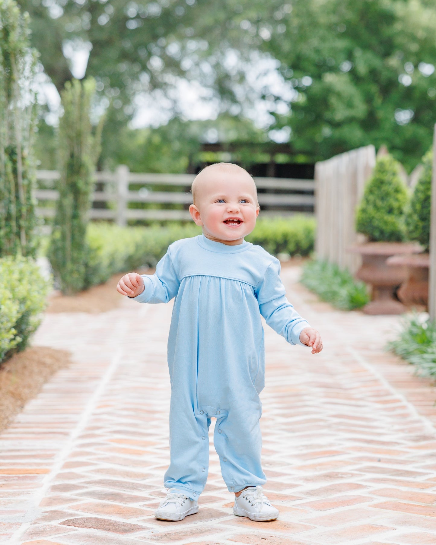 Jellybean by Smock Candy Andy Romper-Light Blue