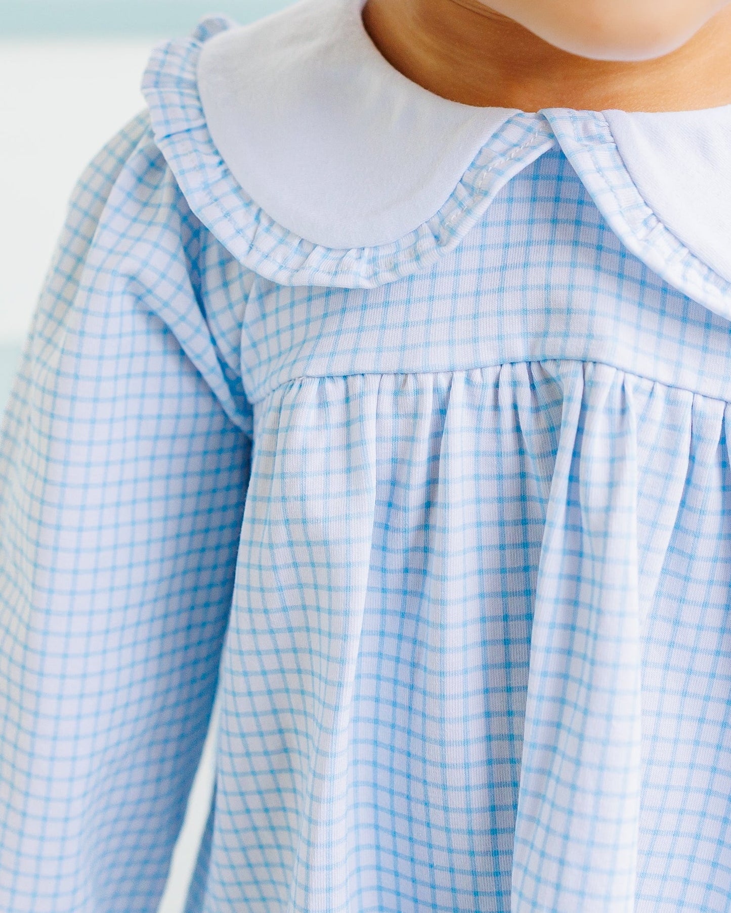 Jellybean by Smock Candy Catherine Diaper Set - Light Blue Windowpane