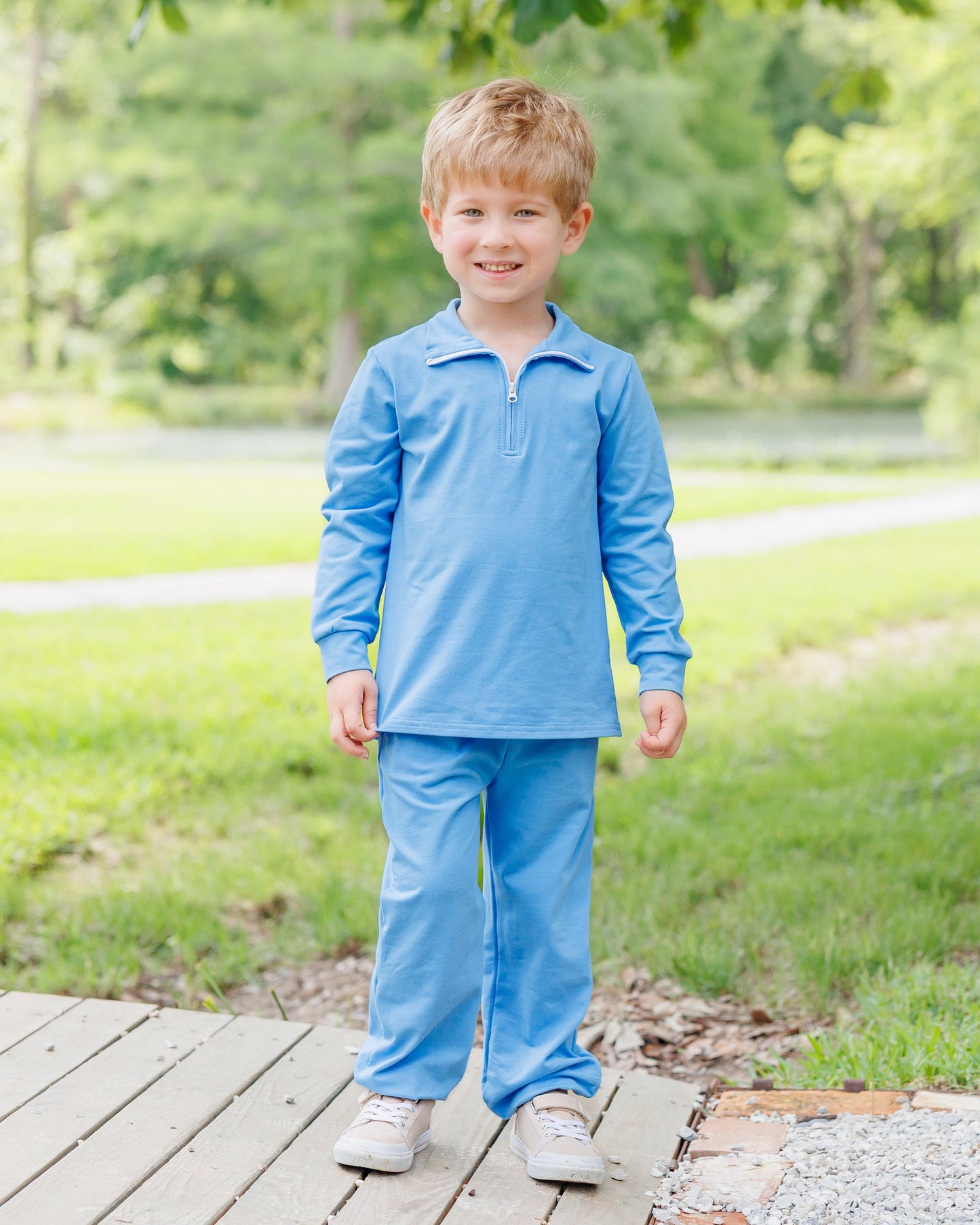 Jellybean by Smock Candy Evan Pullover Set - Cornflower Blue