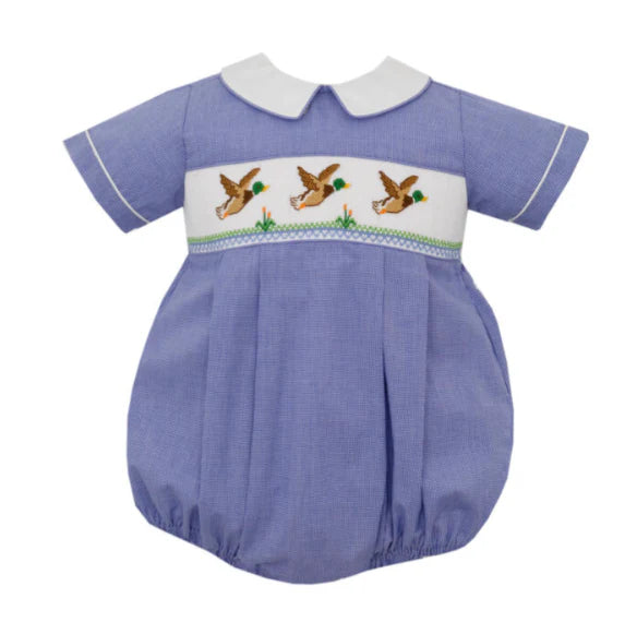Anavini Mallard Duck Boy's bubble-Royal Blue Microcheck
