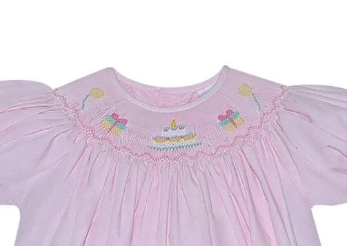 Baby Sen Georgette Pink Bishop Dress-Birthday