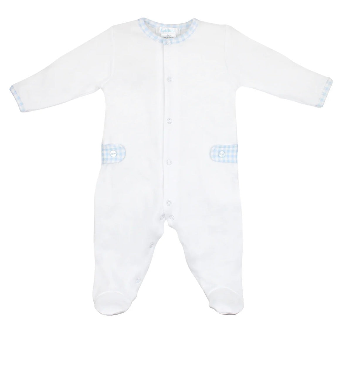 Lyda Baby Gingham and Boats Footie-Blue
