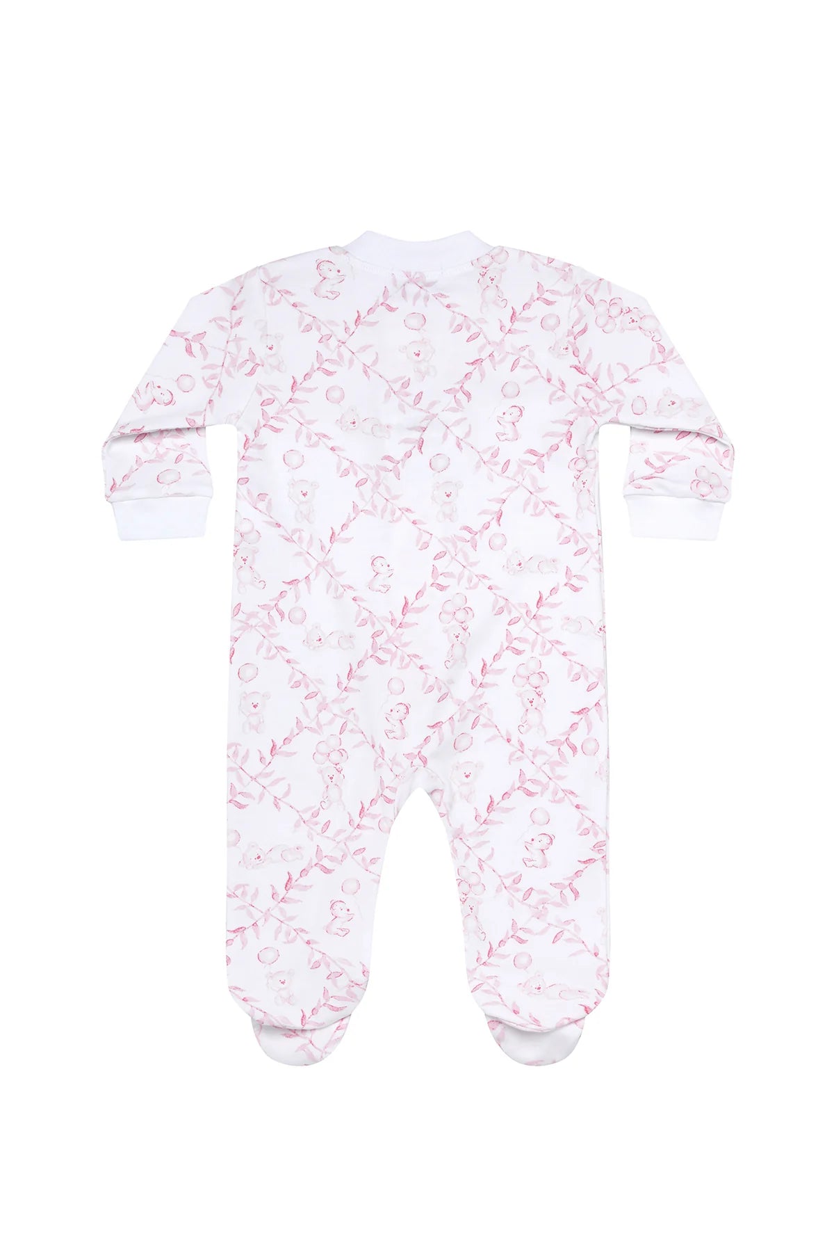 Nellapima Bears Trellace Zipper Footie-Pink