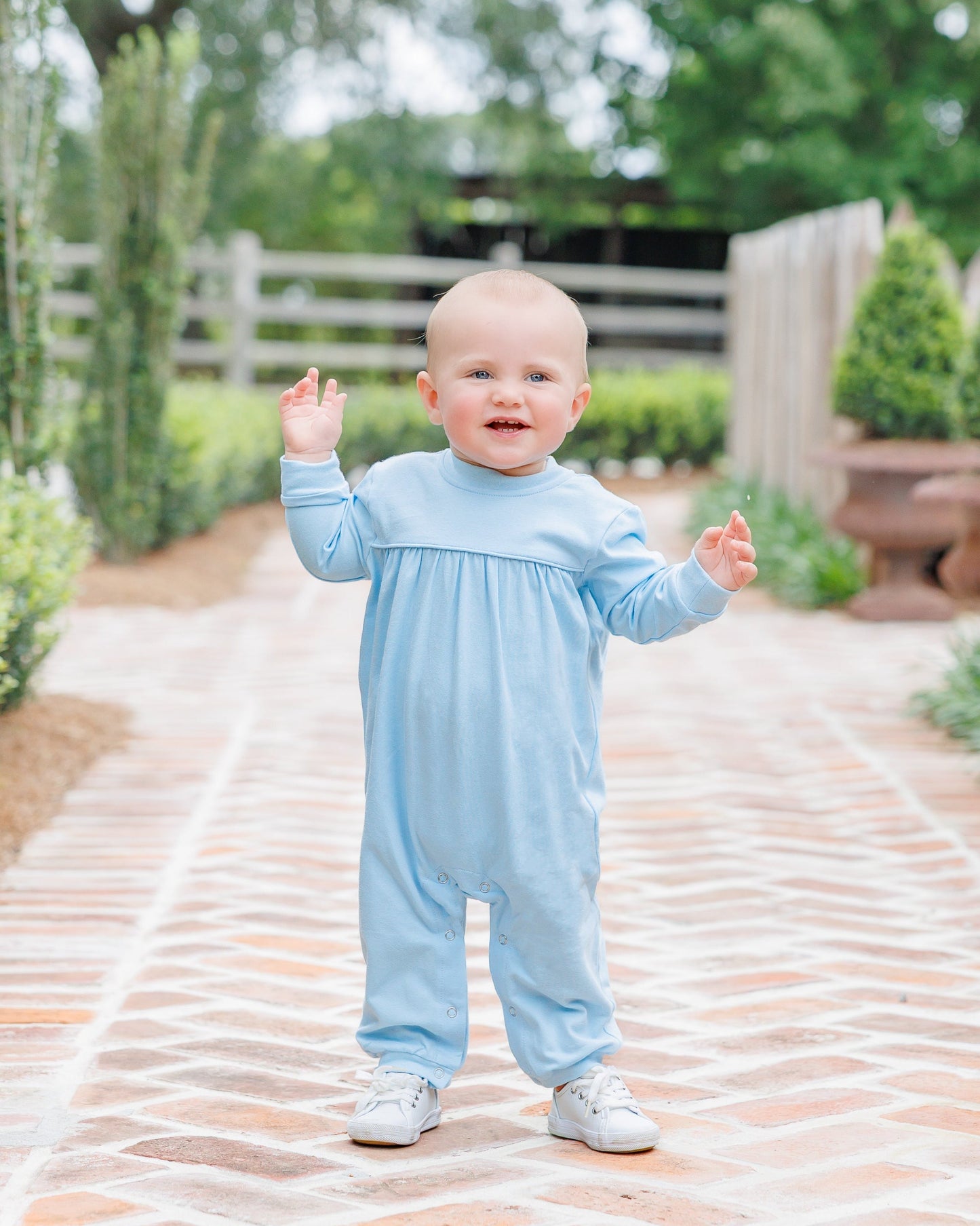 Jellybean by Smock Candy Andy Romper-Light Blue