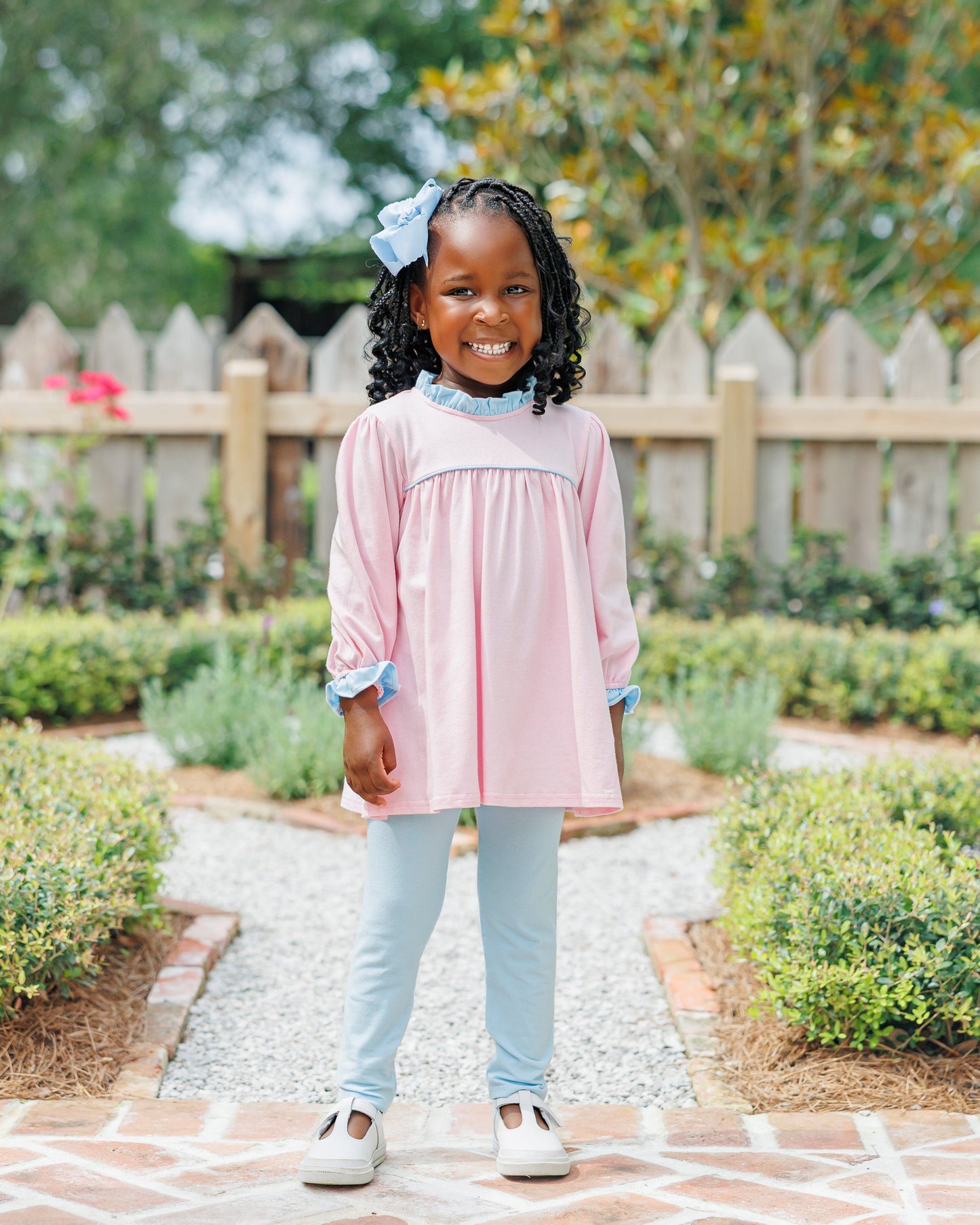 Jellybean by Smock Candy Annie Pants Set-Light Pink/Light Blue
