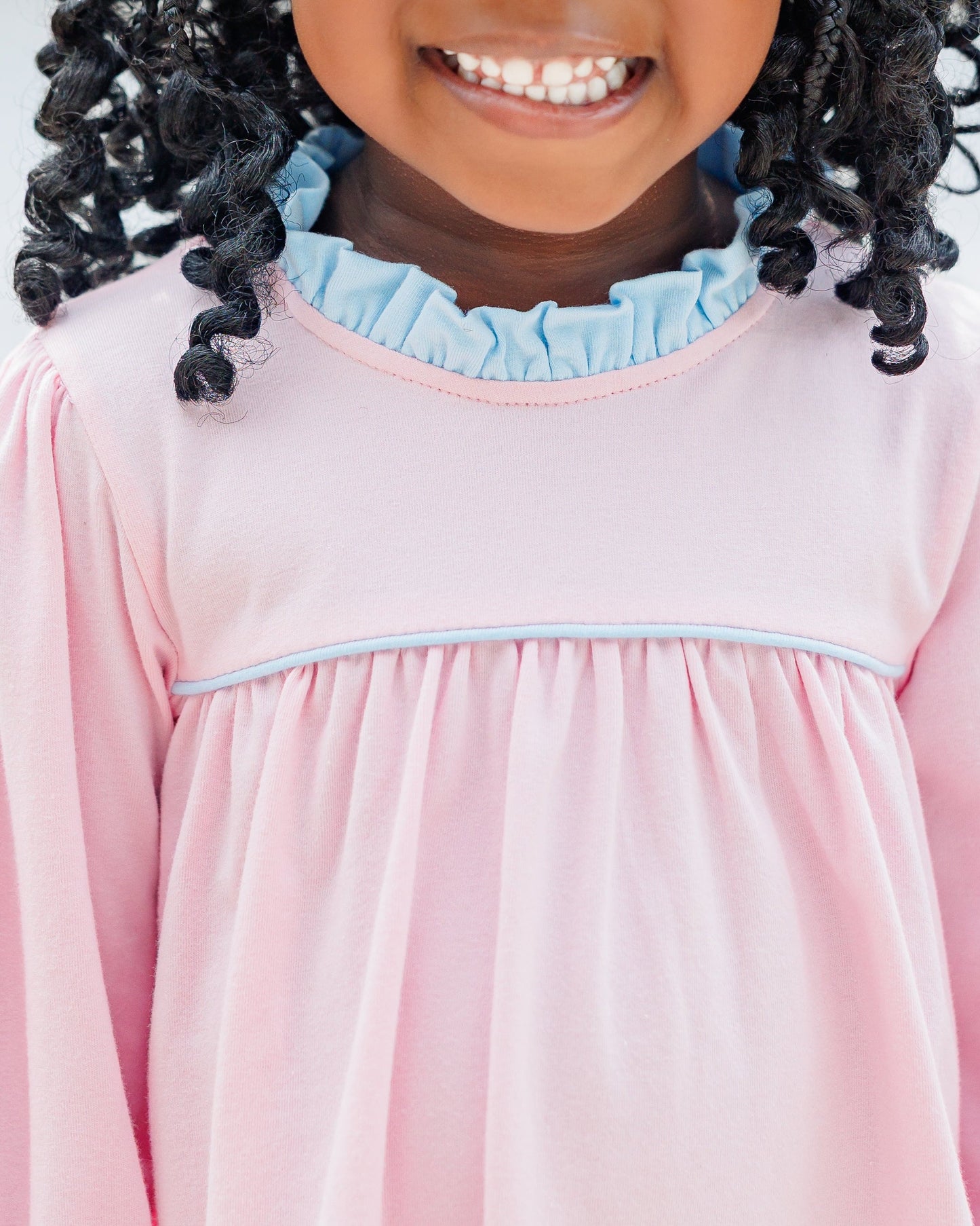 Jellybean by Smock Candy Annie Pants Set-Light Pink/Light Blue
