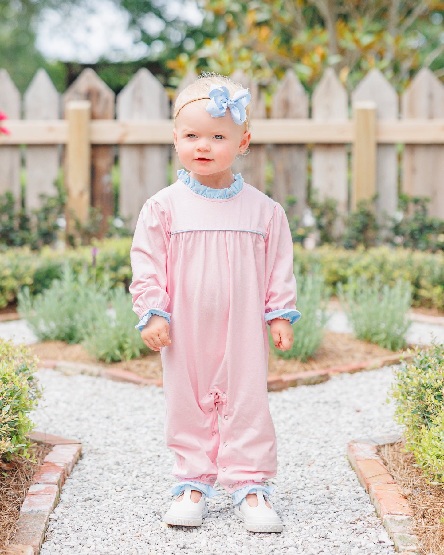 Jellybean by Smock Candy Annie Romper - Light Pink/Light Blue