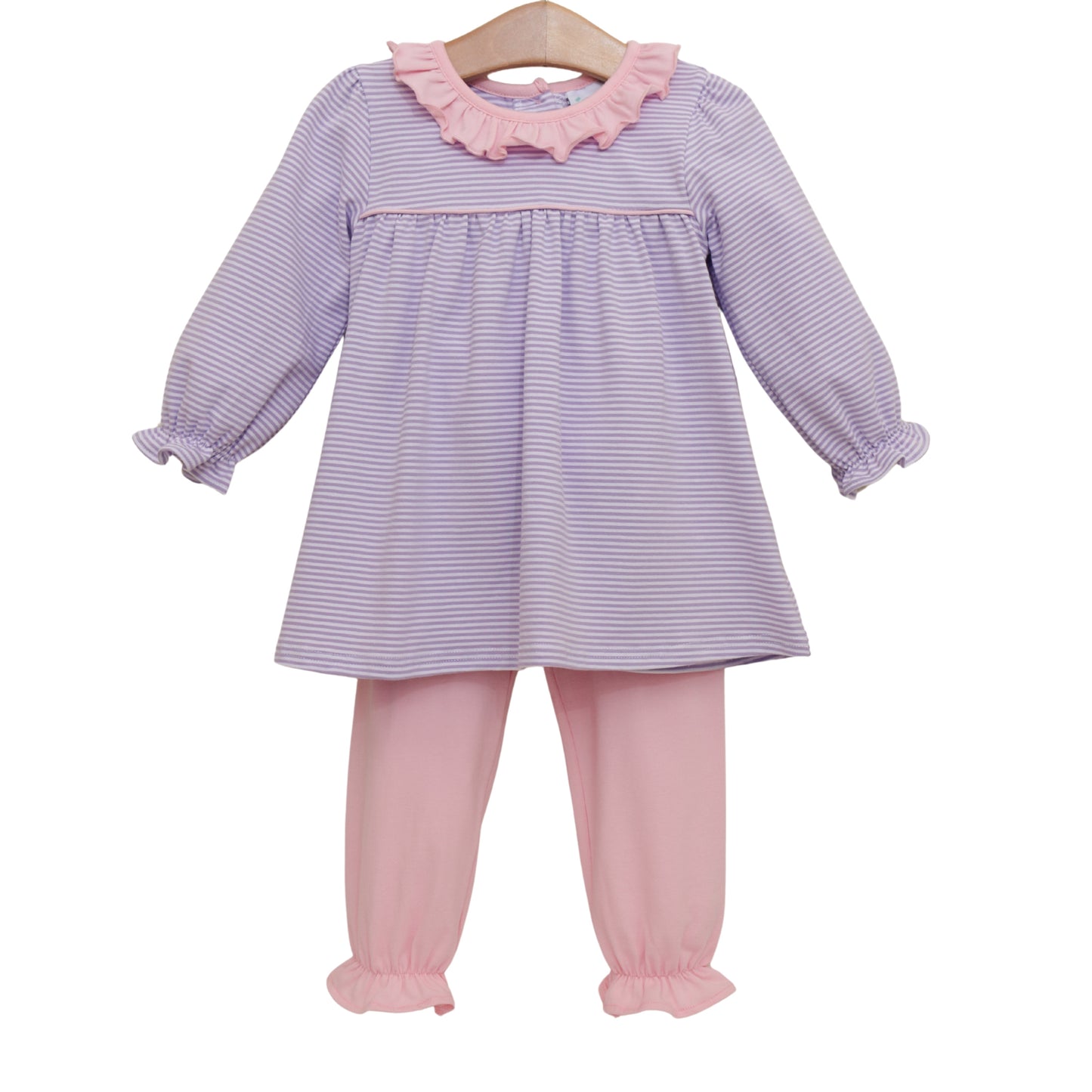Jellybean by Smock Candy Audrey Bloomer Pants Set - Lavender Stripe/Light Pink