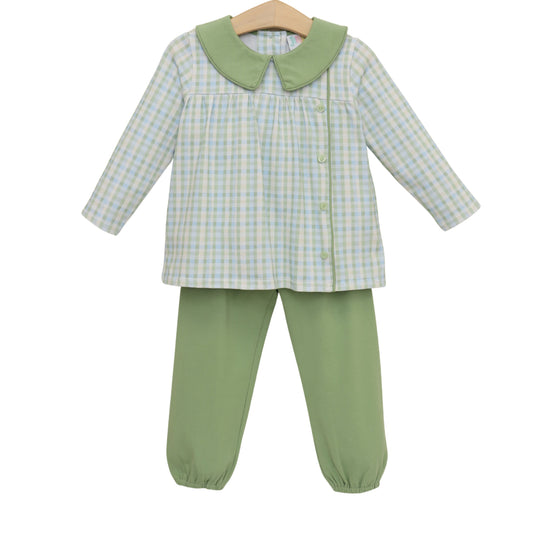 Jellybean by Smock Candy Basin Plaid Liam Bloomer Pants Set