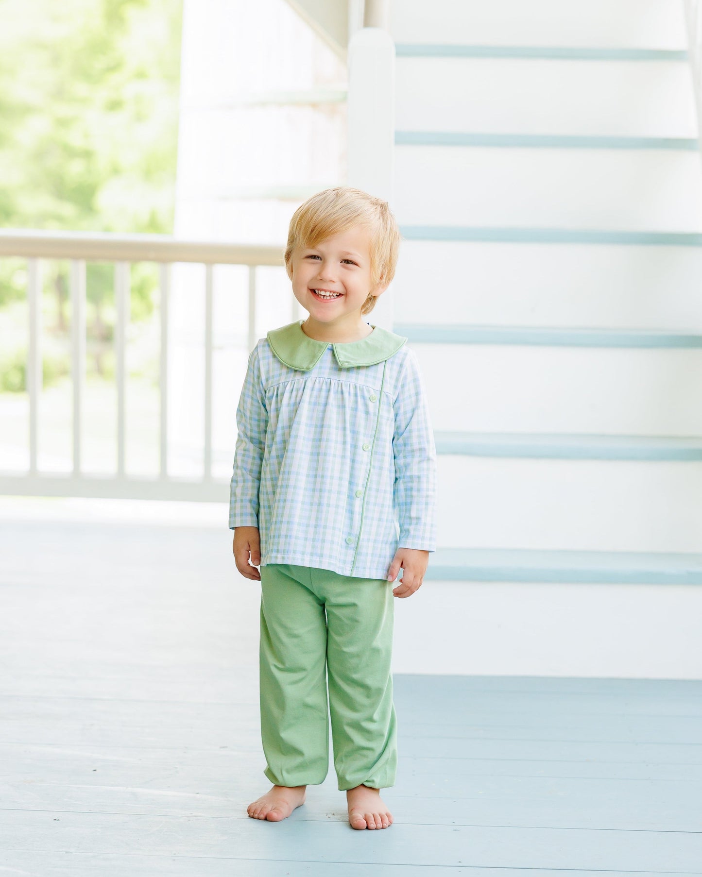 Jellybean by Smock Candy Basin Plaid Liam Bloomer Pants Set