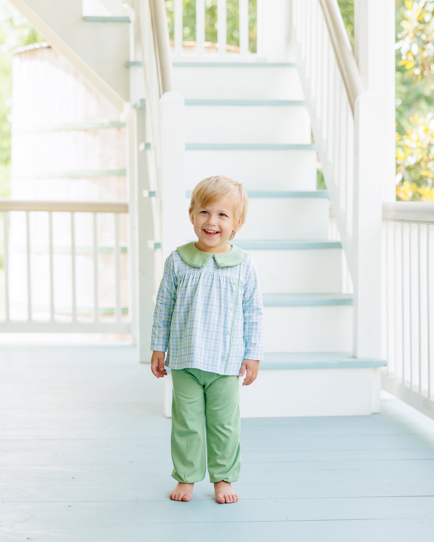 Jellybean by Smock Candy Basin Plaid Liam Bloomer Pants Set
