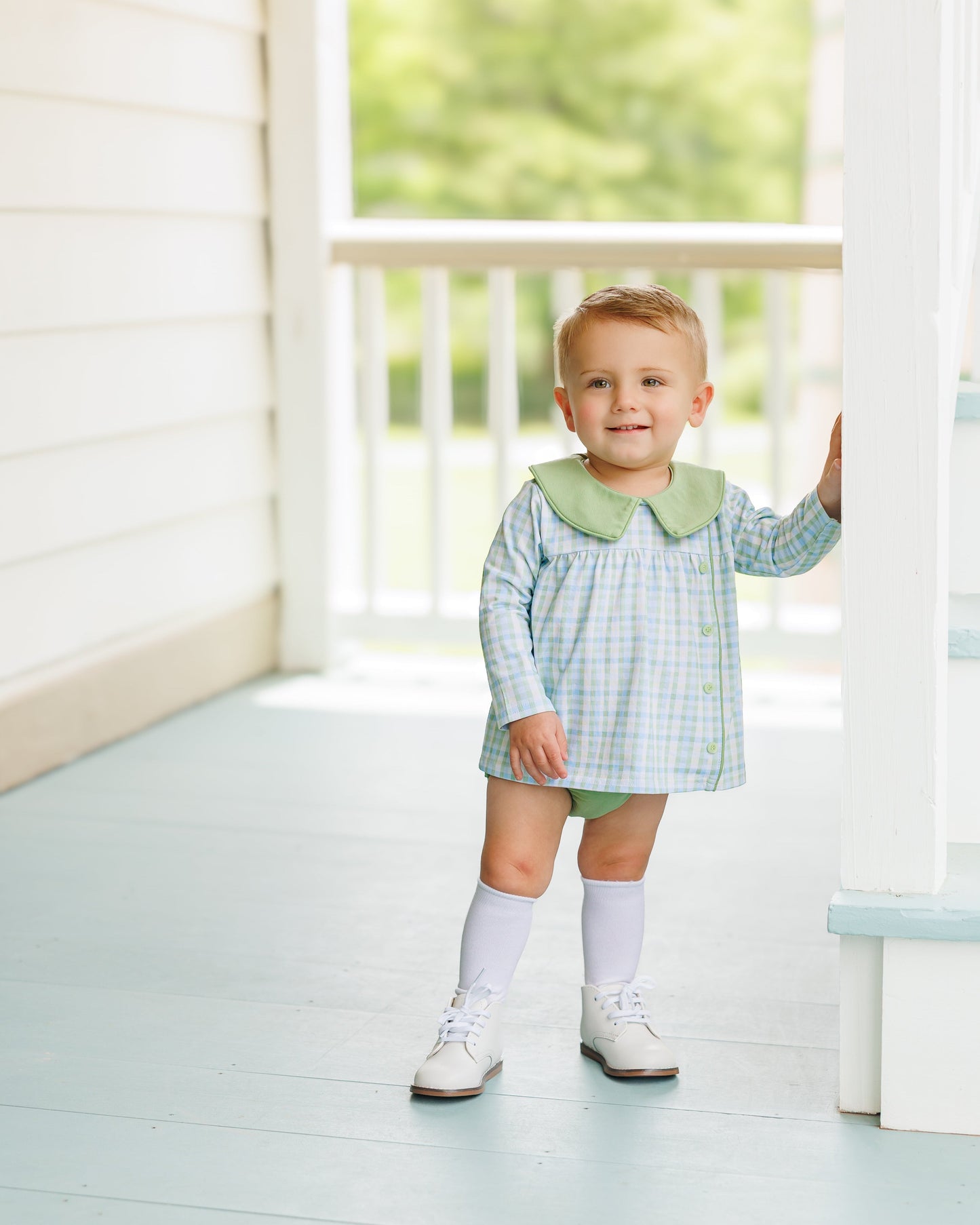 Jellybean by Smock Candy Basin Plaid Liam Diaper Set