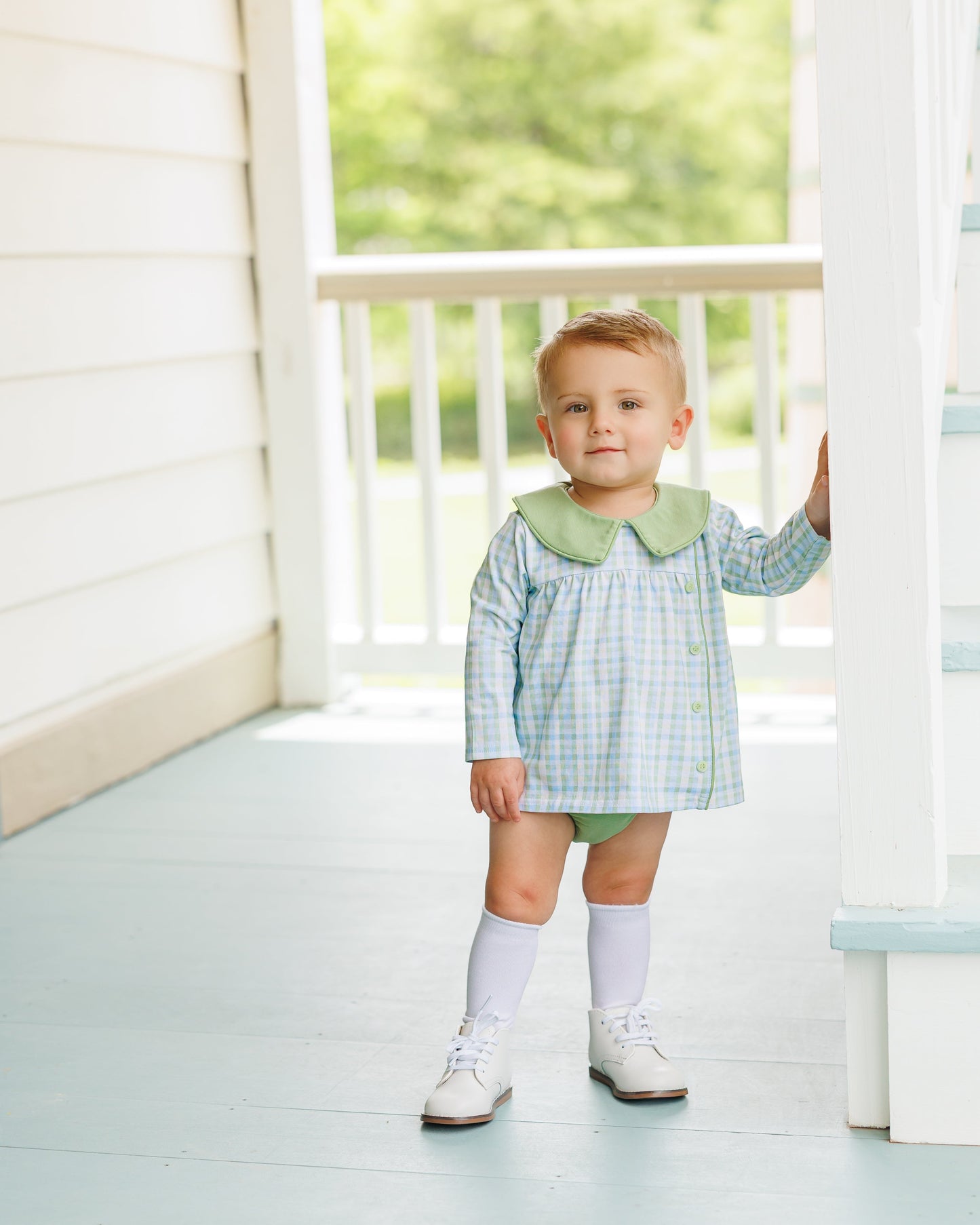 Jellybean by Smock Candy Basin Plaid Liam Diaper Set