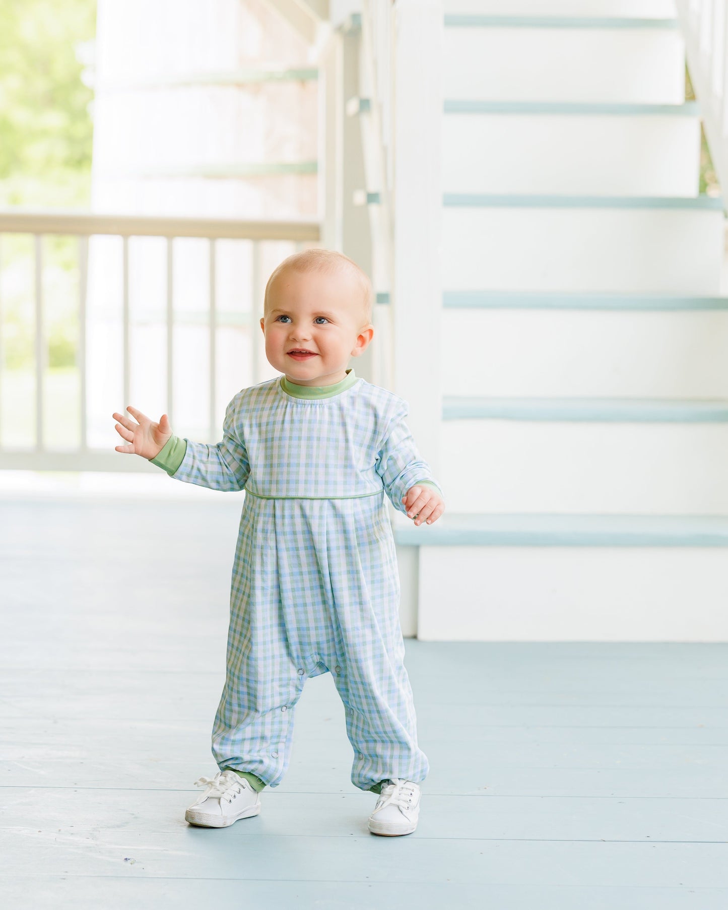 Jellybean by Smock Candy Basin Plaid Patrick Romper