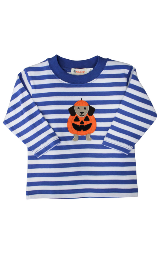 Luigi Kids Blue Stripe Pumpkin Dog Costume LS Tee