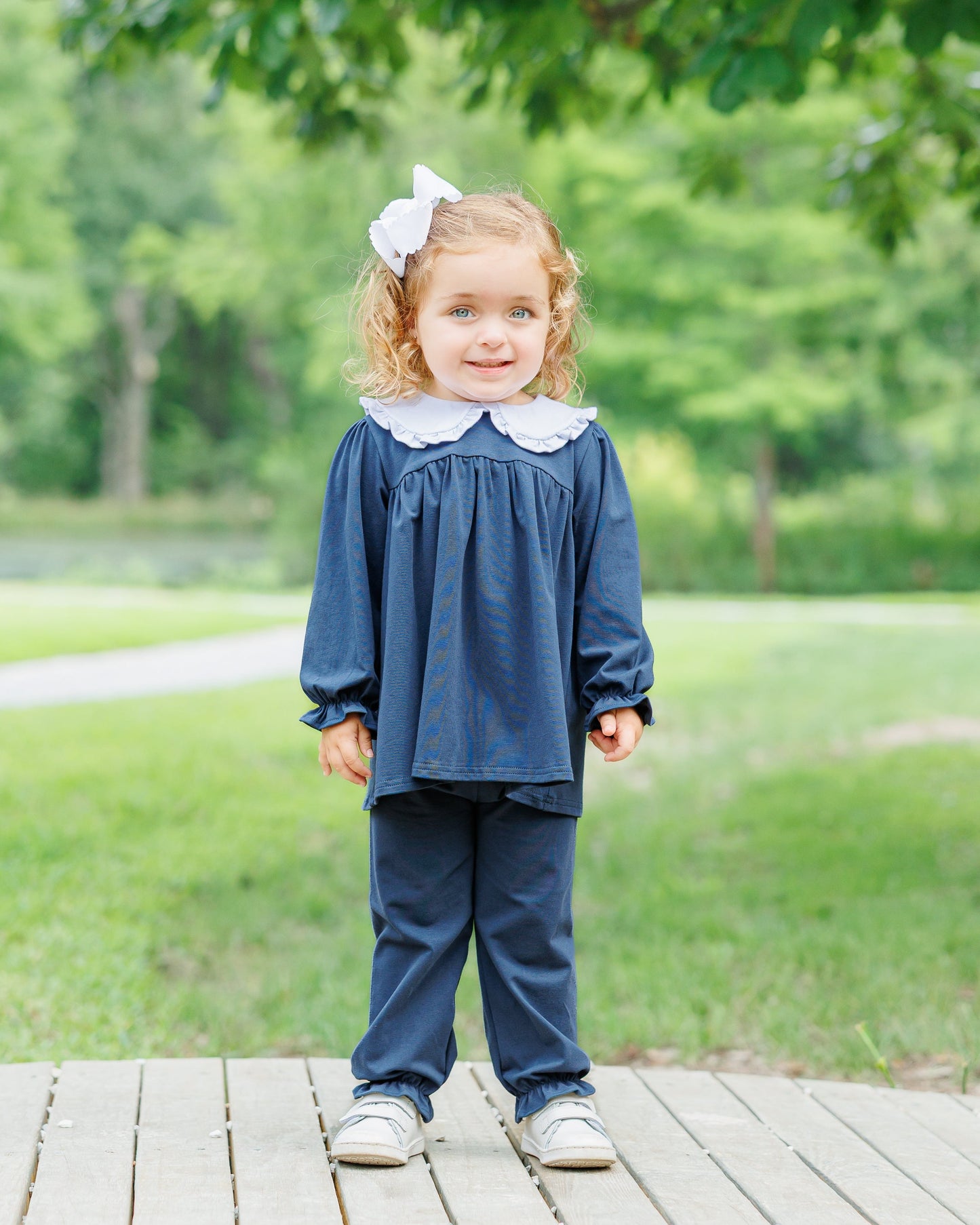 Jellybean by Smock Candy Catherine Bloomer Pants Set-Navy
