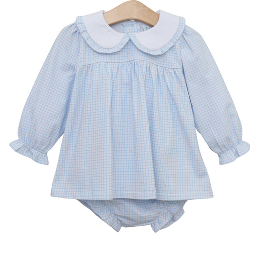 Jellybean by Smock Candy Catherine Diaper Set - Light Blue Windowpane