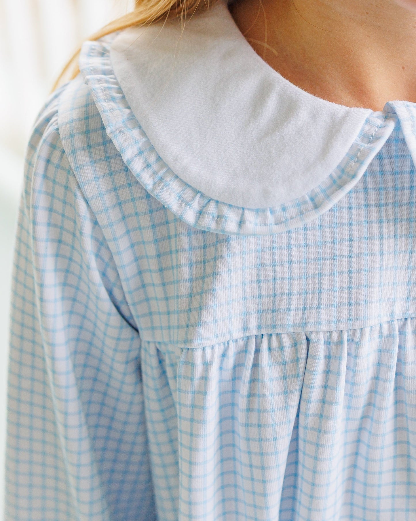 Jellybean by Smock Candy Catherine Dress - Light Blue Windowpane