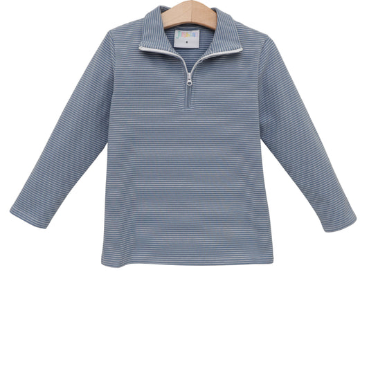 Jellybean by Smock Candy Evan Pullover - Dusty Blue Stripe