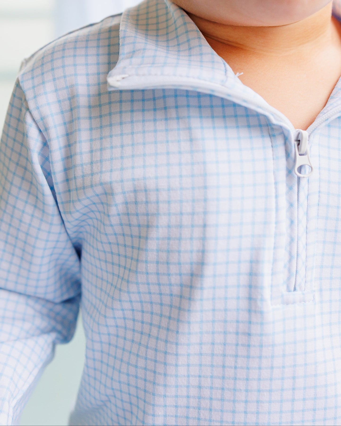 Jellybean by Smock Candy Evan Pullover - Light Blue Windowpane