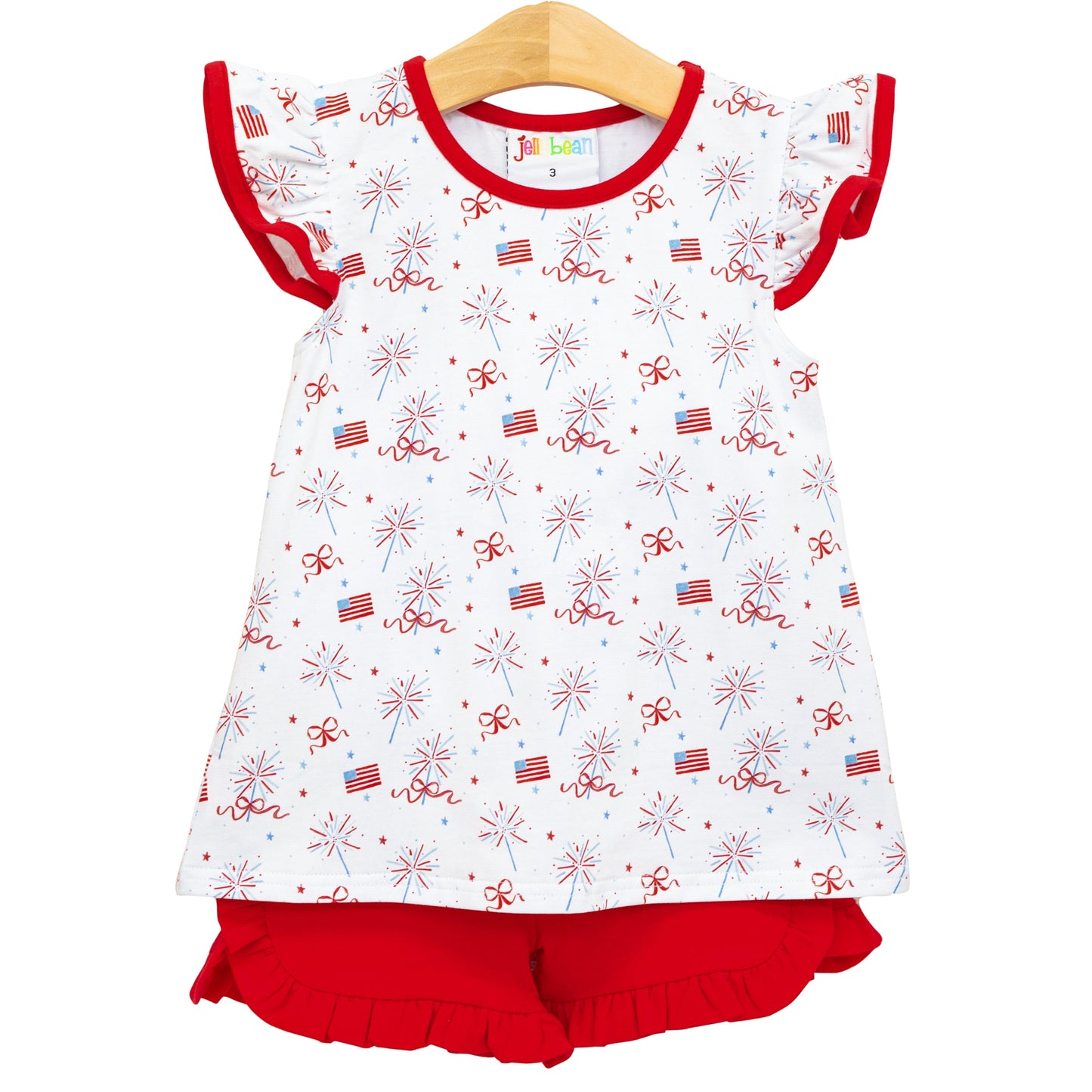 Jellybean by Smock Candy Fireworks and Freedom Flutter Short Set