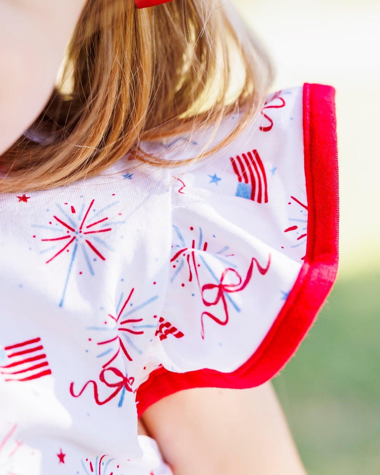 Jellybean by Smock Candy Fireworks and Freedom Flutter Short Set