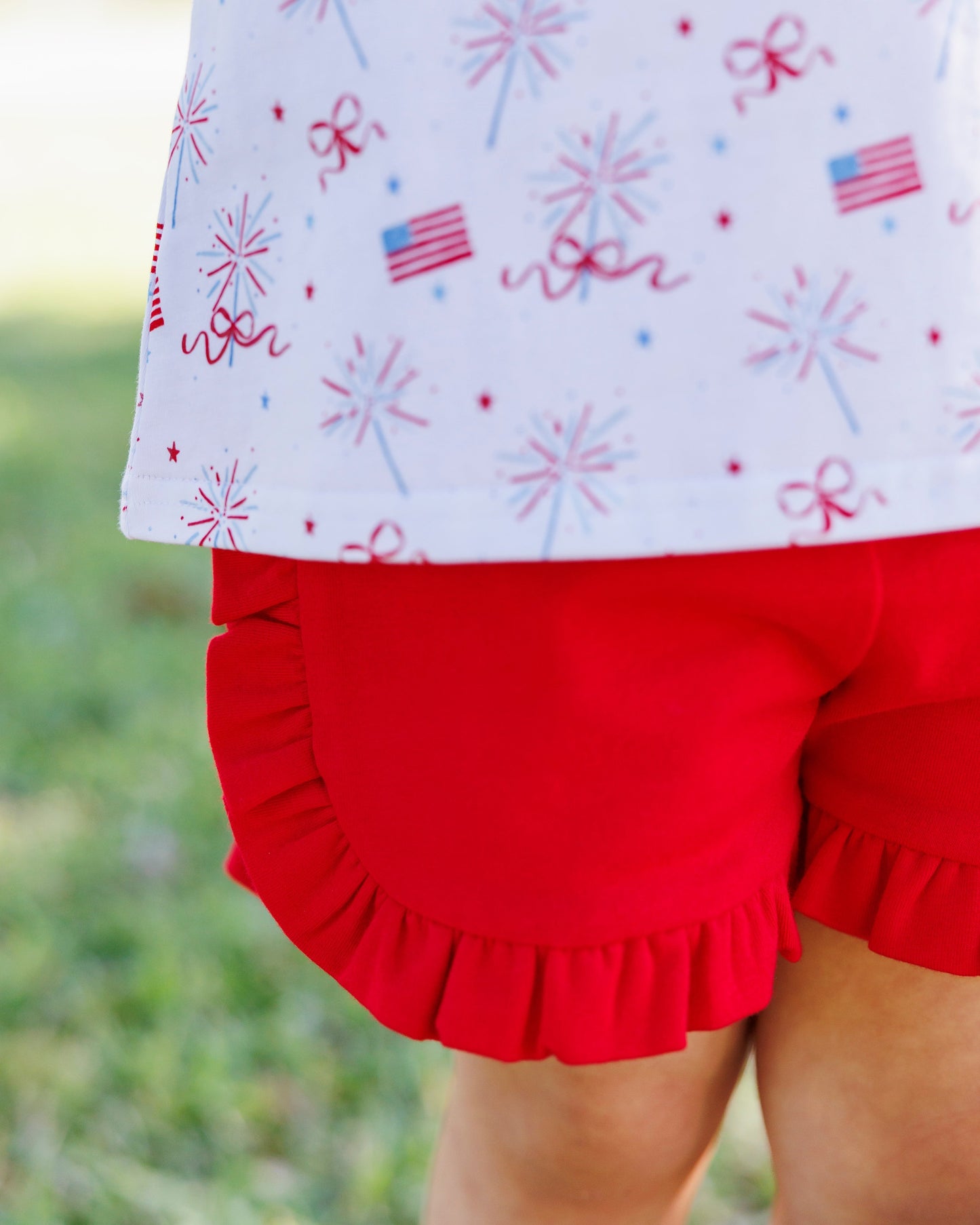 Jellybean by Smock Candy Fireworks and Freedom Flutter Short Set