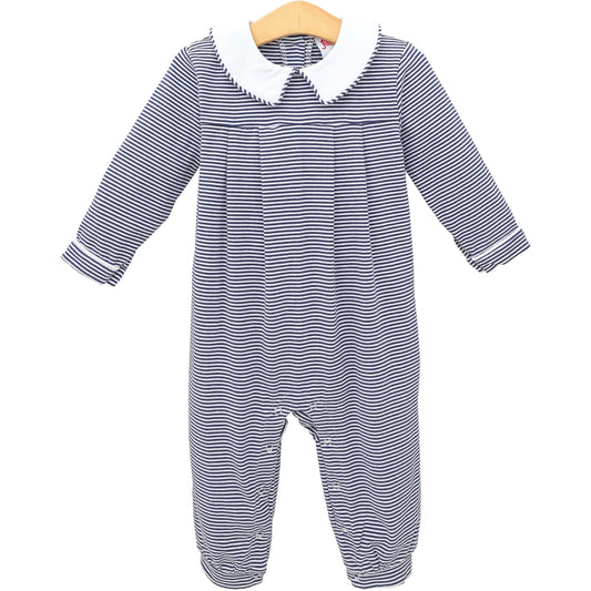 Jellybean by Smock Candy Henry Romper - Navy Stripe