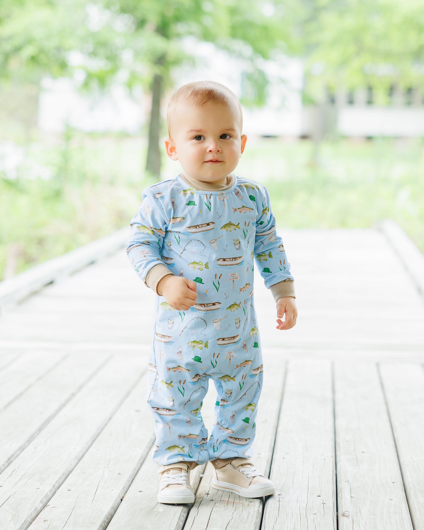 Jellybean by Smock Candy Hook and Tackle Thomas Romper