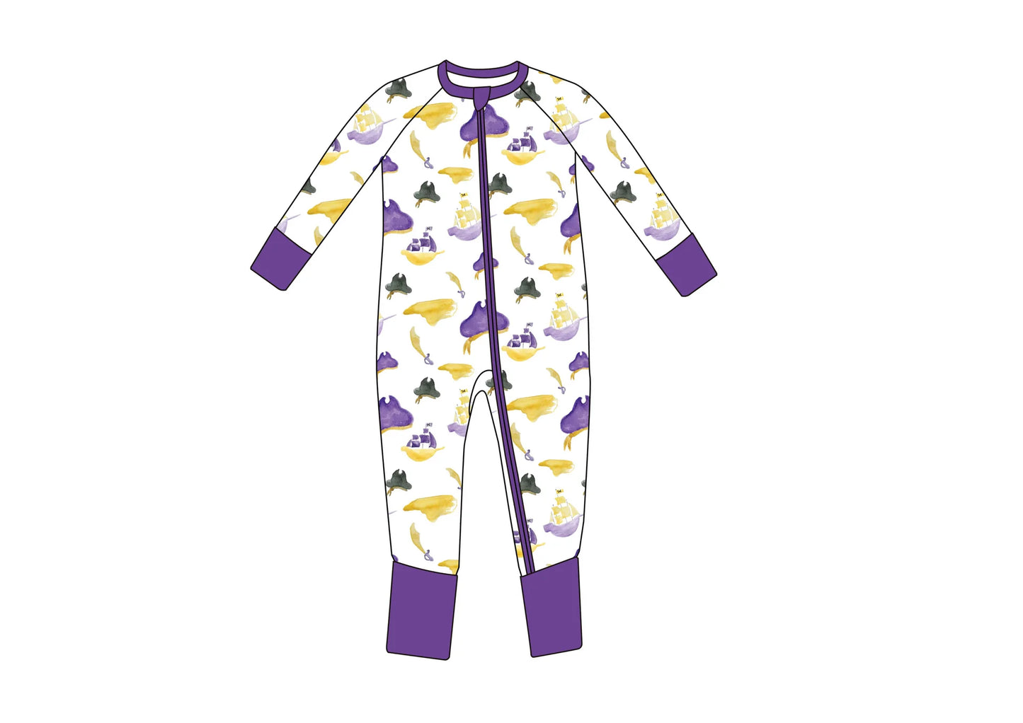 Hey Sis Designs Baby Buccaneer Zipper Footie