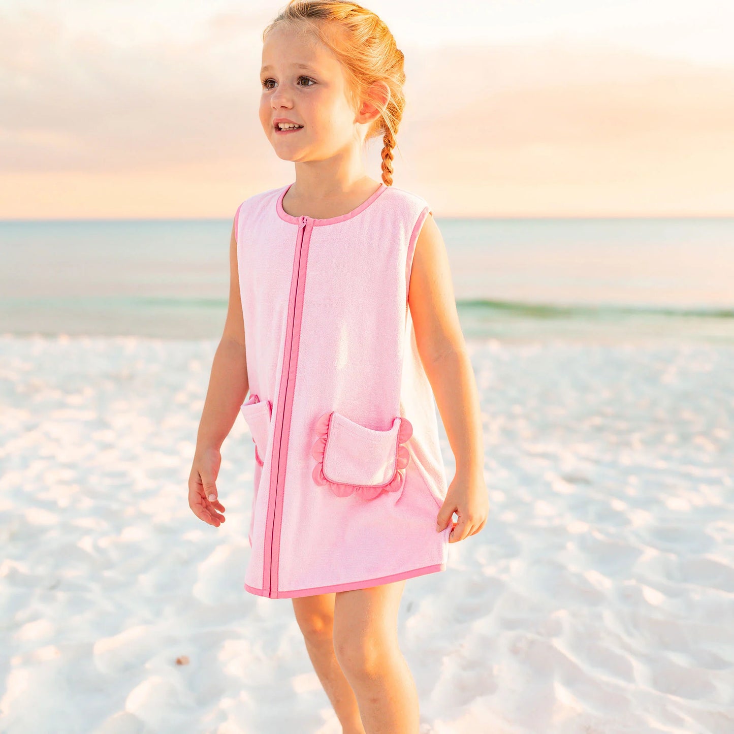 Shrimp & Grits Kids Pink Terry Coverup