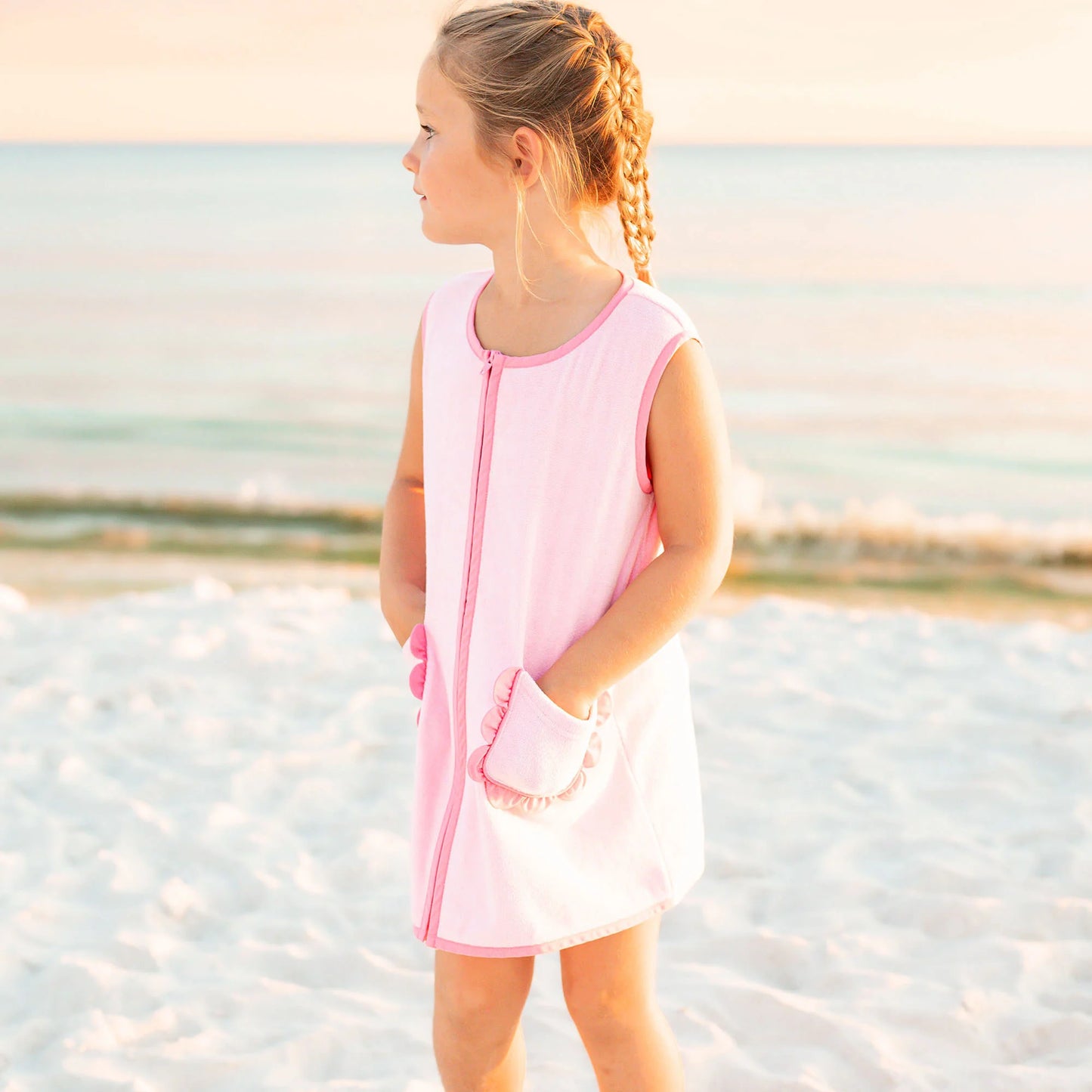 Shrimp & Grits Kids Pink Terry Coverup