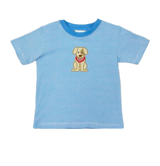 Zuccini Kids Labrador Harry's Play Tee-Periwinkle Bitty Stripe Knit