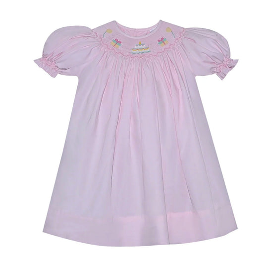 Baby Sen Georgette Pink Bishop Dress-Birthday