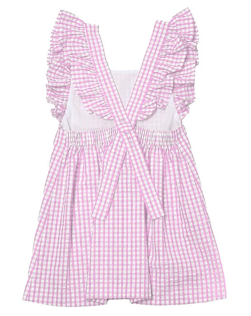 Zuccini Kids Ballerina Skye Dress-Pink Check Seersucker