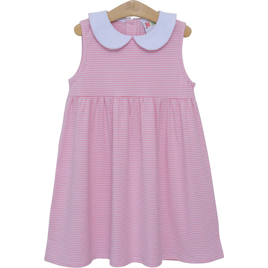 Jellybean Charlotte Sleeveless Dress-Light Pink Stripe