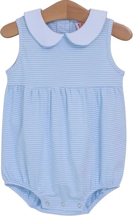 Jellybean Charlotte Collared Bubble-Light Blue Stripe
