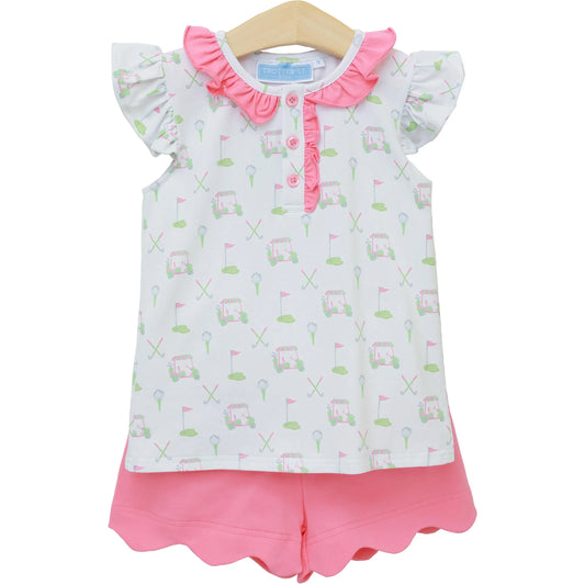 Trotter Street Kids Caddy Club Scalloped Short Set