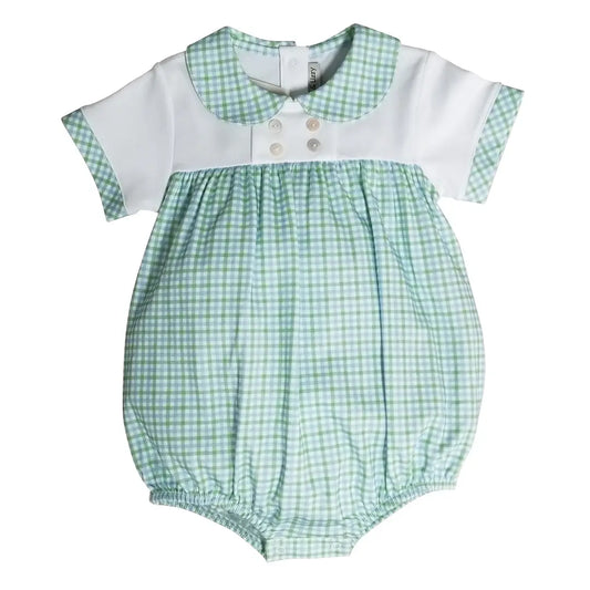 Marco & Lizzy Green and Blue Checks Baby Boy Bubble