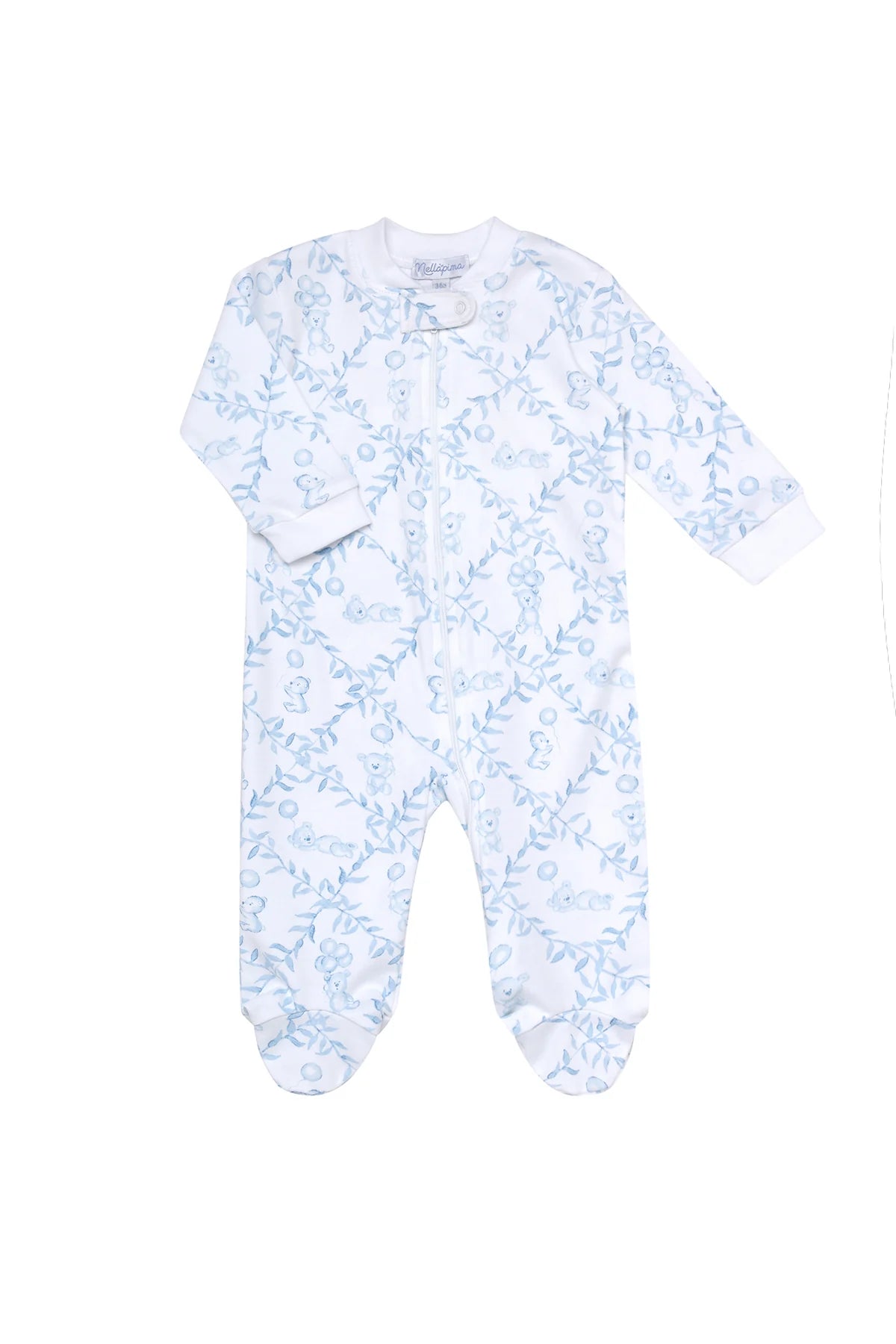 Nellapima Blue Bears Trellace Zipper Footie