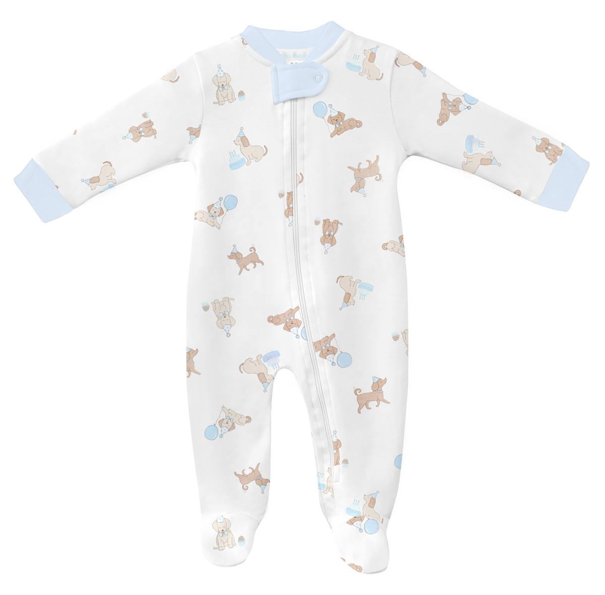 Lyda baby Birthday Puppy Boys Zipper Footie