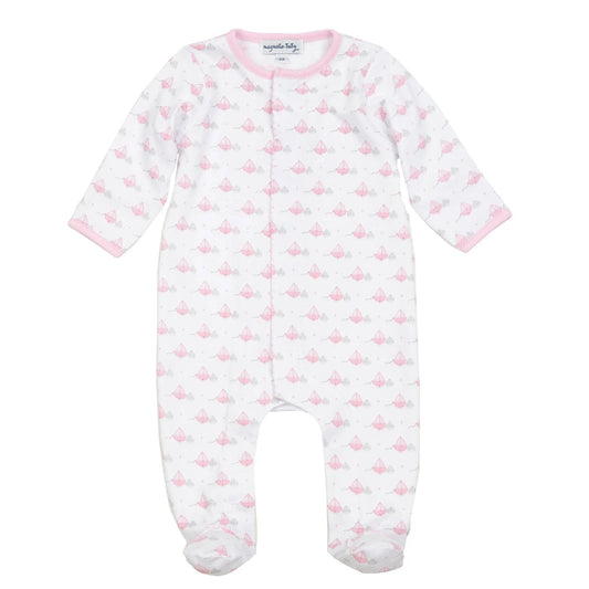 Magnolia Baby My First Sailboat Pink Zip Footie