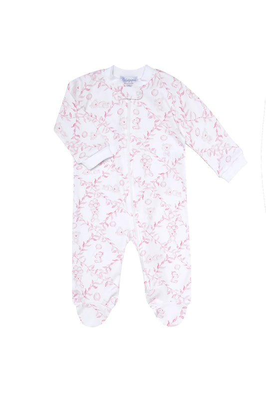 Nellapima Bears Trellace Zipper Footie-Pink