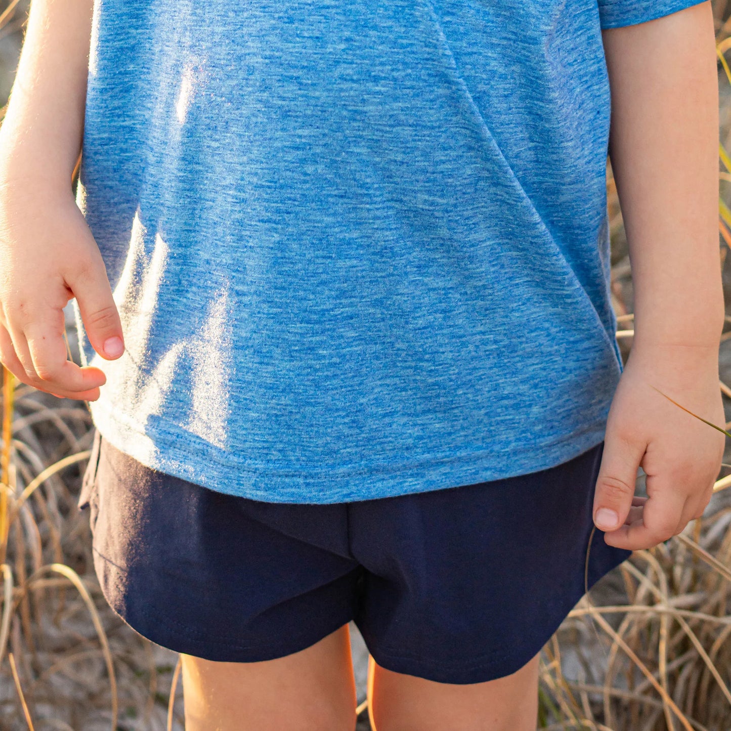 Shrimp & Grits Kids-Navy Knit Shrimp Shorts