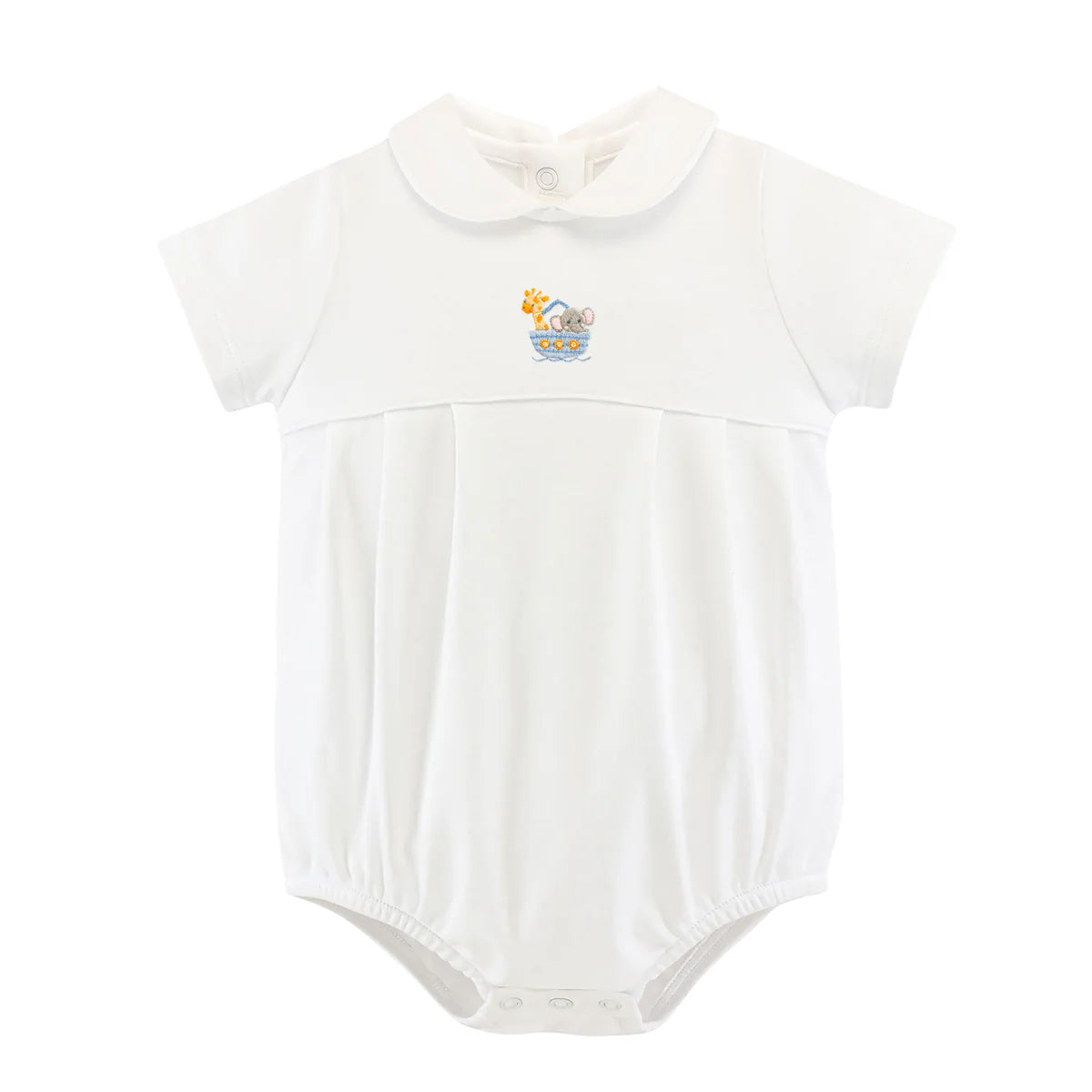 Baby Club Chic Noah's Ark Bubble with Round Collar-White