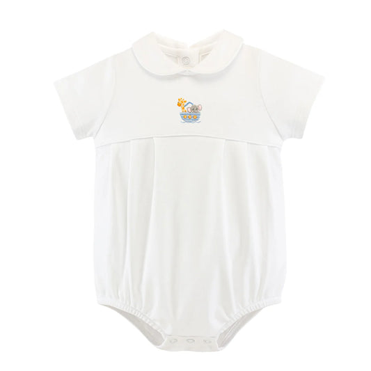 Baby Club Chic Noah's Ark Bubble with Round Collar-White