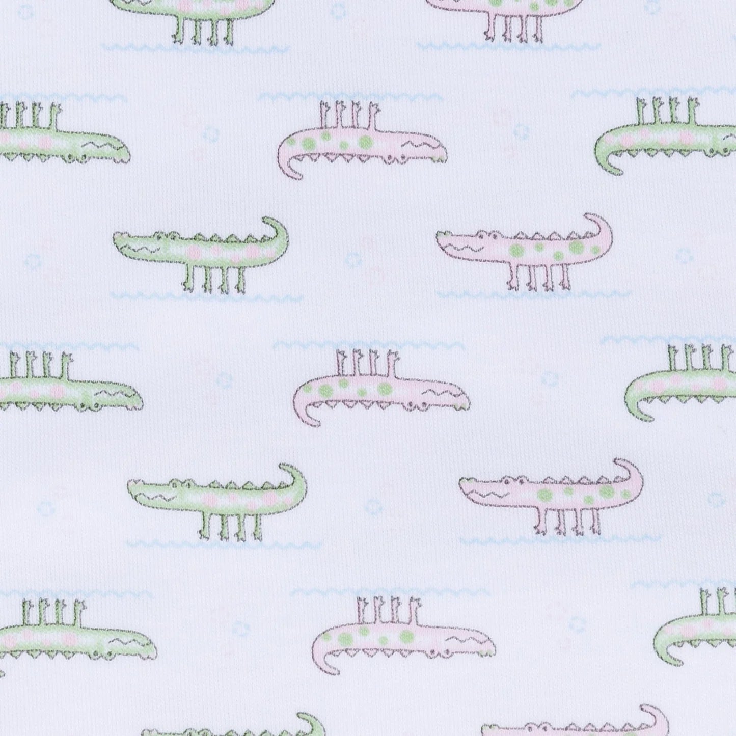 Magnolia Baby Alligator Pie Pink Zip Footie