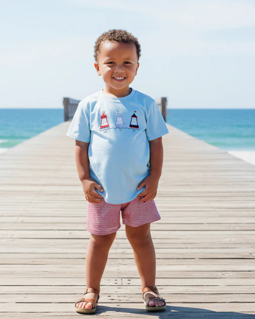 Jellybean Red, White, and Buoy Short Set