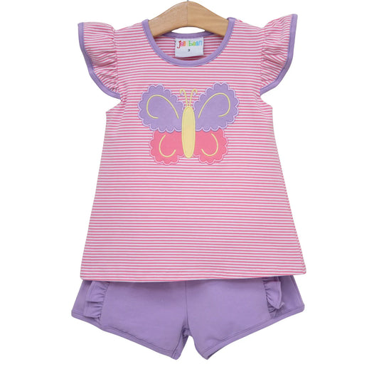 Jellybean Butterfly Kisses Ruffle Short Set