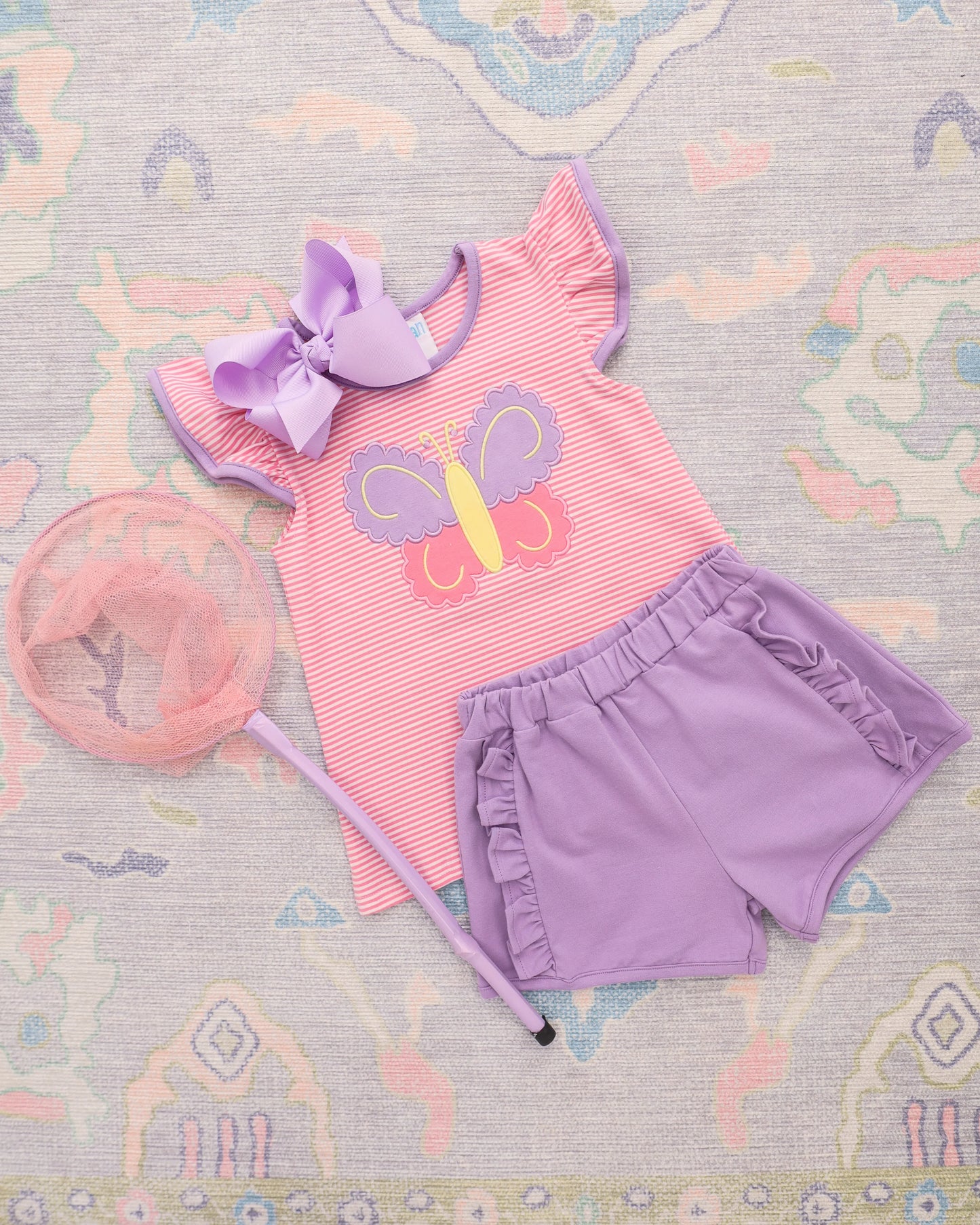 Jellybean Butterfly Kisses Ruffle Short Set